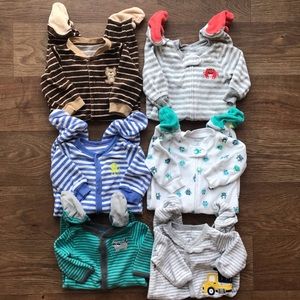 6 carters feetie pjs